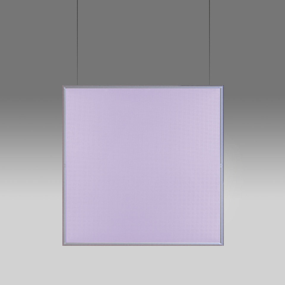 Artemide Discovery Space Pendelleuchte – quadratisch, App-steuerbar, Aluminium satiniert, Integralis