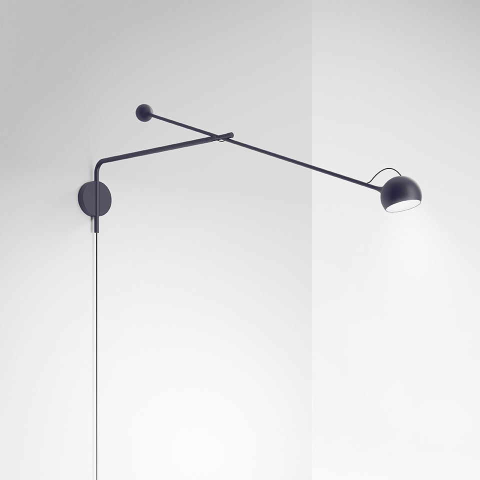 Artemide Ixa Wandleuchte – Arm Wand – für Leuchtmittel, Blau, mit Stecker