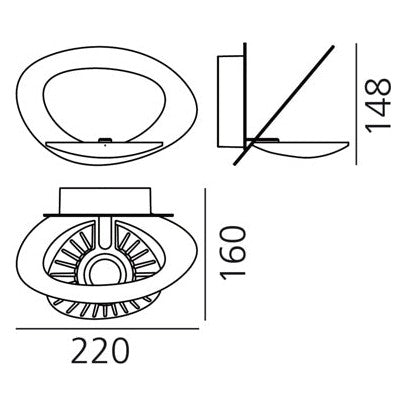 Artemide Pirce Wandleuchte – Ansicht 1