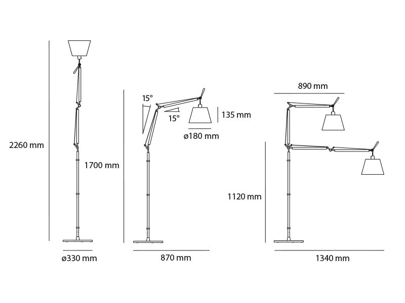 Artemide Tolomeo Basculante Stehleuchte – Ansicht 1