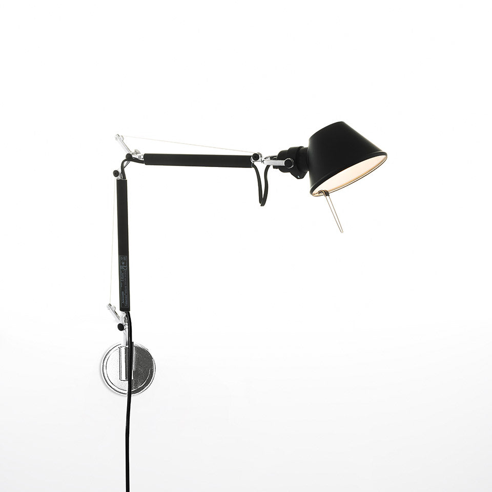 Artemide Tolomeo Micro Wandleuchte – Schwarz, für Leuchtmittel