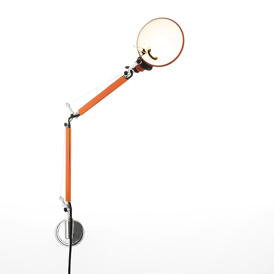 Artemide Tolomeo Micro Wandleuchte – Orange eloxiert, für Leuchtmittel