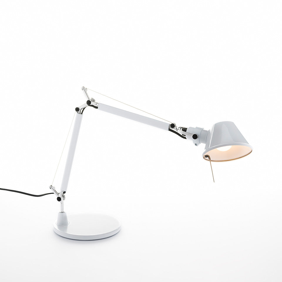 Artemide Tolomeo Micro Tischleuchte – Weiß glänzend, für Leuchtmittel, Tischfuß