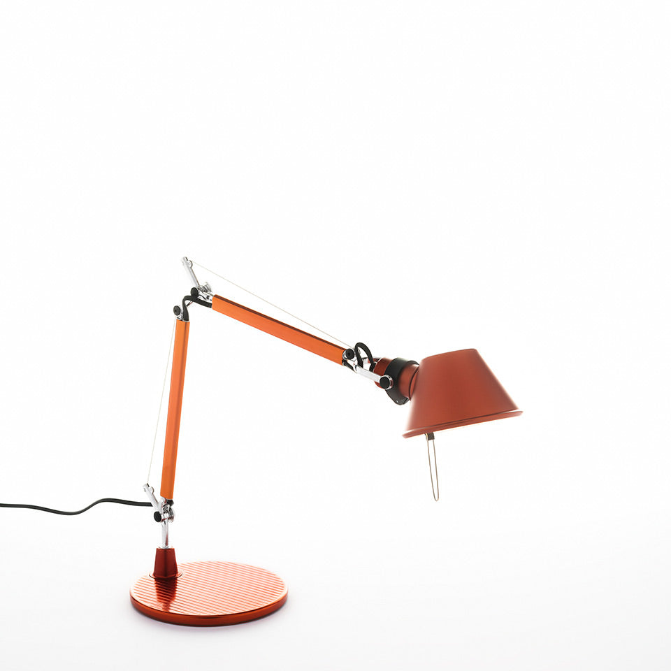Artemide Tolomeo Micro Tischleuchte – Orange eloxiert, für Leuchtmittel, Tischfuß