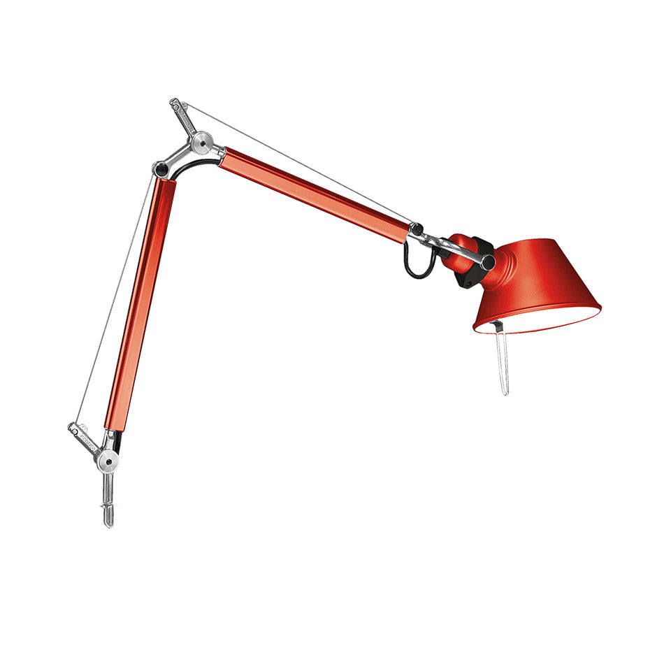 Artemide Tolomeo Micro Tischleuchte – Rot eloxiert, für Leuchtmittel, Einbaustift
