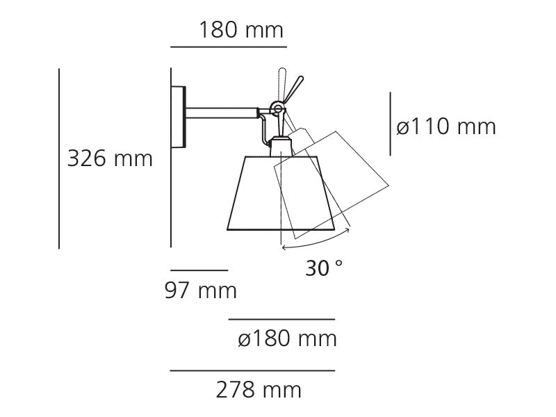 Artemide Tolomeo Diffusore Wandleuchte – Ansicht 1