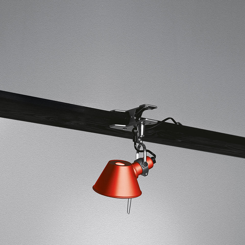 Artemide Tolomeo Pinza Wandleuchte – Micro, Rot, für Leuchtmittel