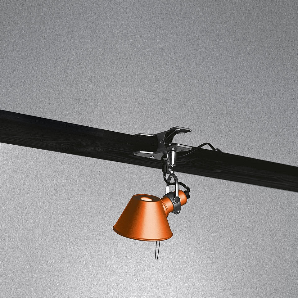 Artemide Tolomeo Pinza Wandleuchte – Micro, Orange, für Leuchtmittel