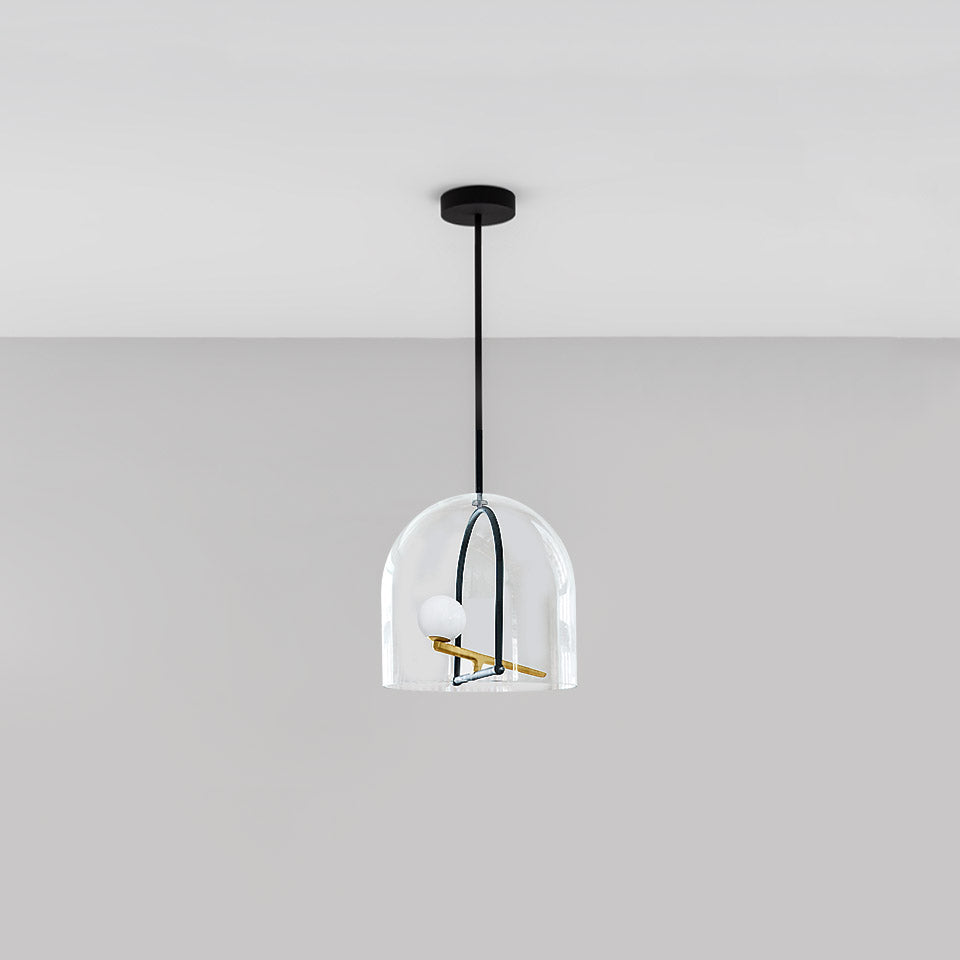 Artemide Yanzi Stehleuchte – Pendel – Messing gebürstet, Weiß, Schwarz, Transparent