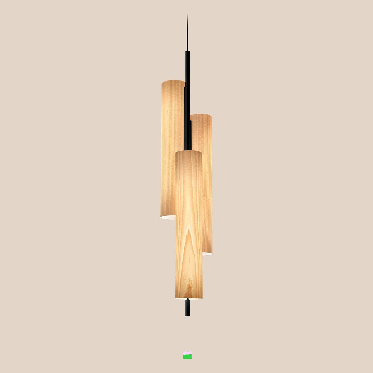 Holzfurnier-Pendelleuchte LZF Black Note Triplet