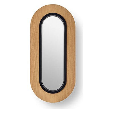 LZF Lens Oval Wandleuchte – Furnier Kirsche natur, Schwarz