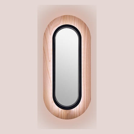 LZF Lens Oval Wandleuchte – Furnier Zartrosa, Schwarz