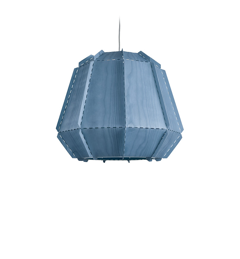 LZF Stitches Bamako Pendelleuchte – Furnier Blau