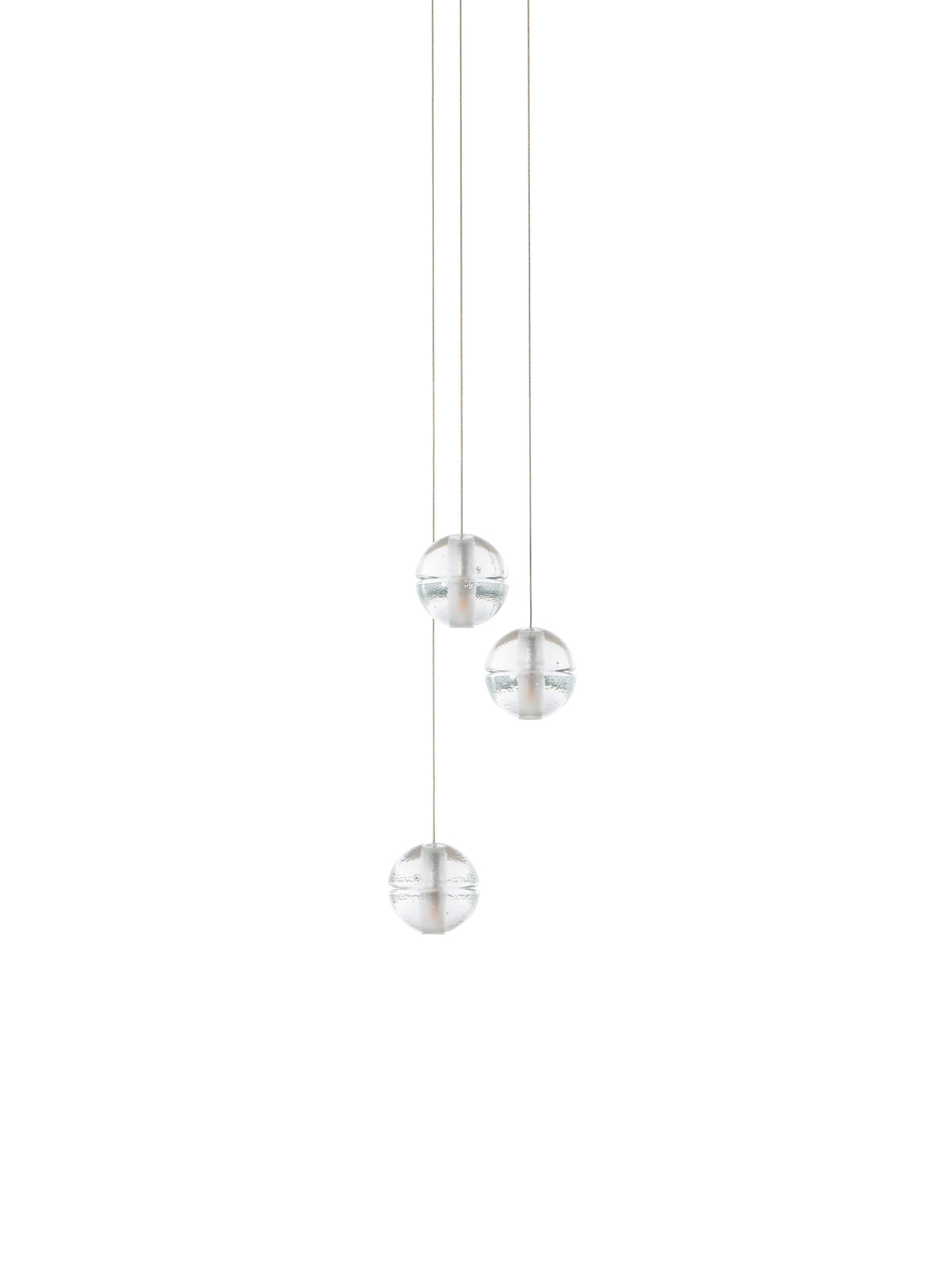 Bocci 14 Random Pendelleuchte – 14.3 – 3 Pendel, Ø152 mm Baldachin rund, klar, 2700 K