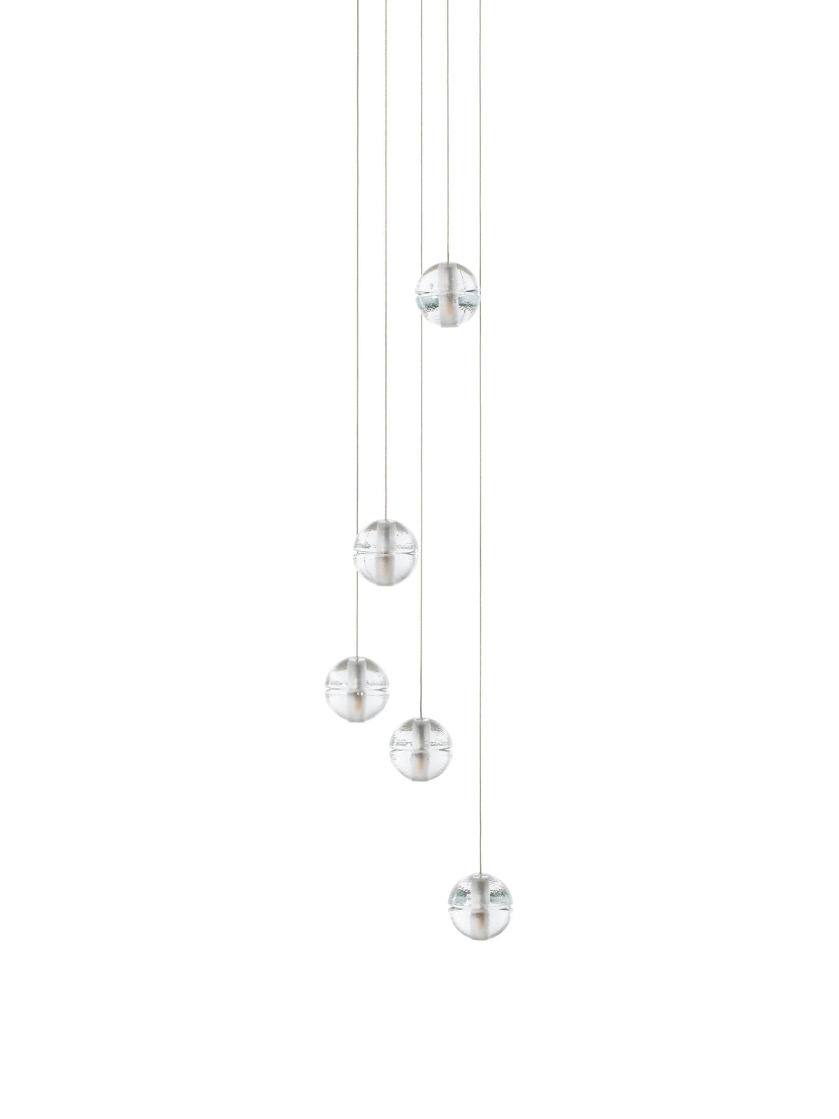 Bocci 14 Random Pendelleuchte – 14.5 – 5 Pendel, Ø203 mm Baldachin rund, klar, 2700 K