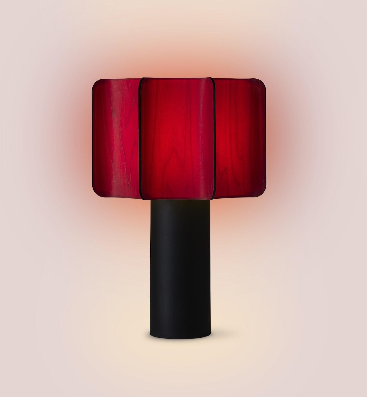 LZF Kactos Tischleuchte – Furnier Rot, Schwarz