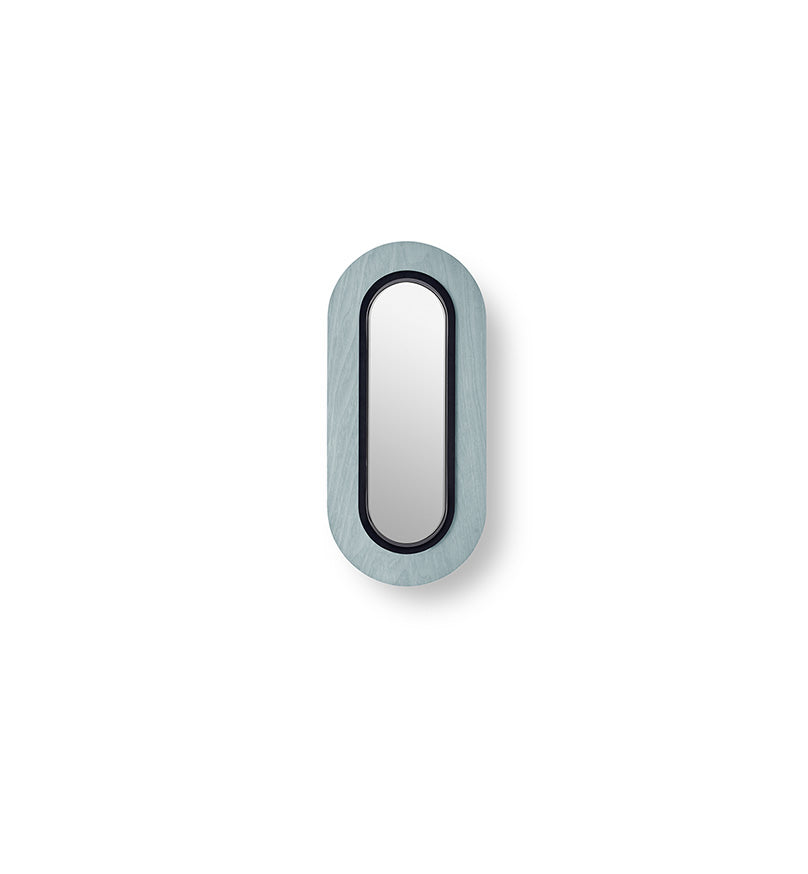 LZF Lens Oval Wandleuchte – Furnier Meeresblau, Schwarz