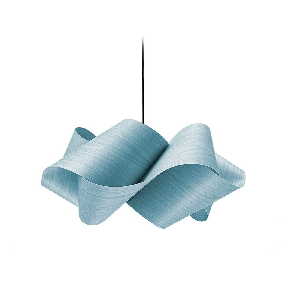 LZF Swirl Pendelleuchte – Furnier Meeresblau