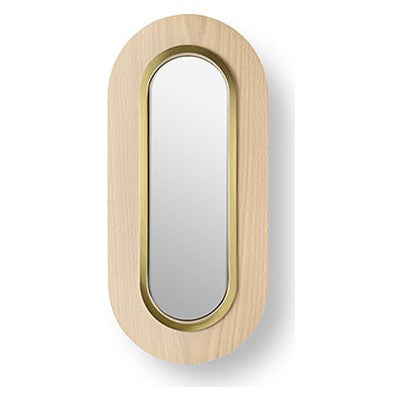 LZF Lens Oval Wandleuchte – Furnier Buche natur, Gold
