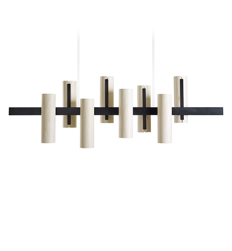 LZF Black Note Keys Pendelleuchte – Furnier Elfenbeinweiß, Schwarz