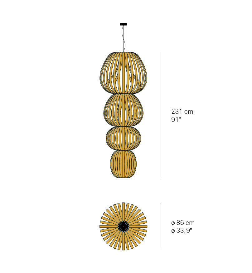 LZF Totem Pendelleuchte – Maßzeichnung