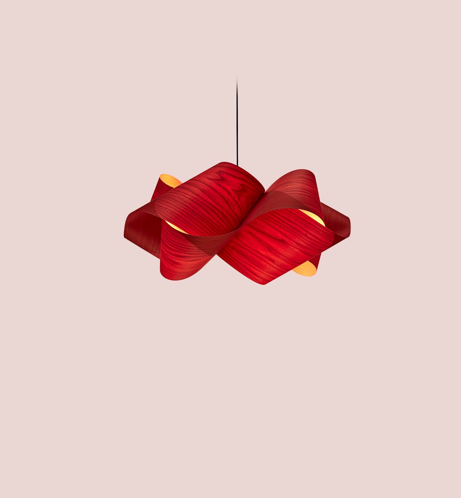 LZF Swirl Pendelleuchte – Furnier Rot