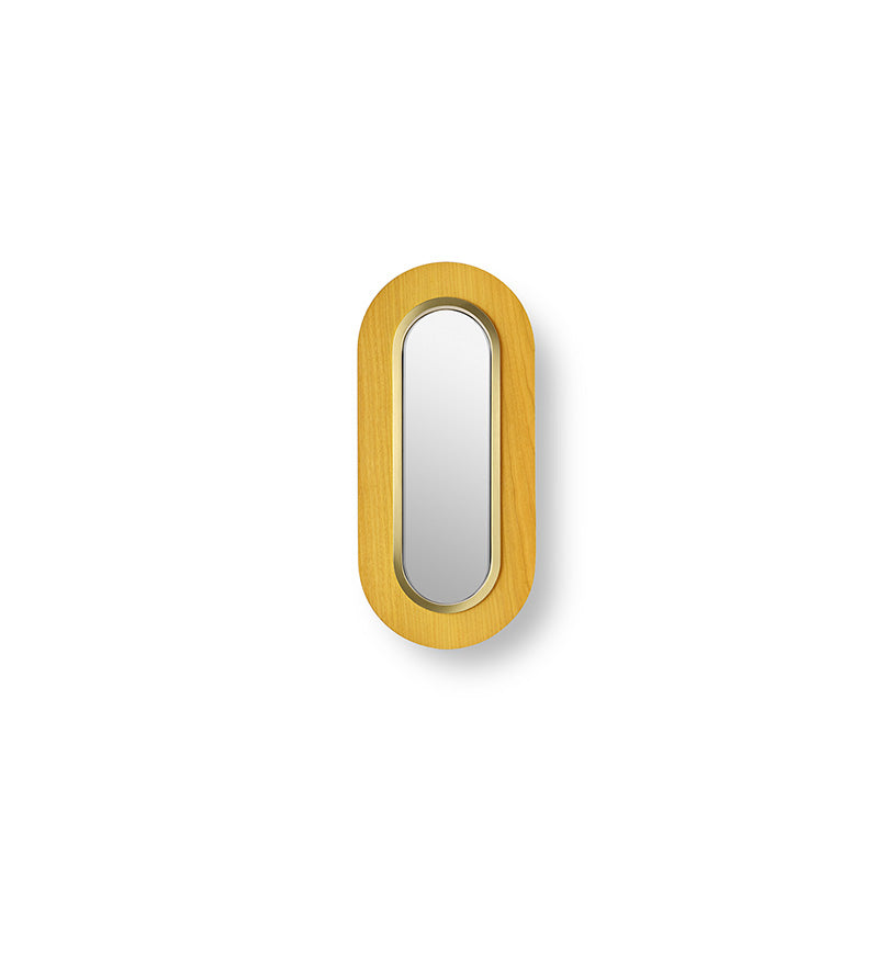 LZF Lens Oval Wandleuchte – Furnier Gelb, Gold
