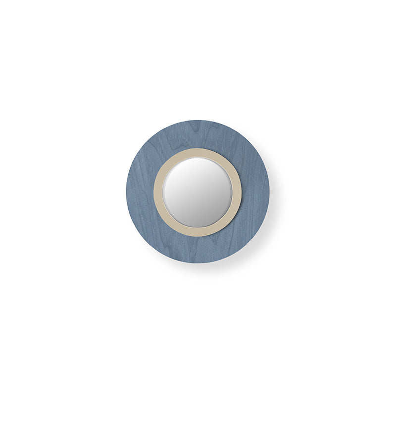 LZF Lens Circular Wandleuchte – Furnier Blau, Elfenbein