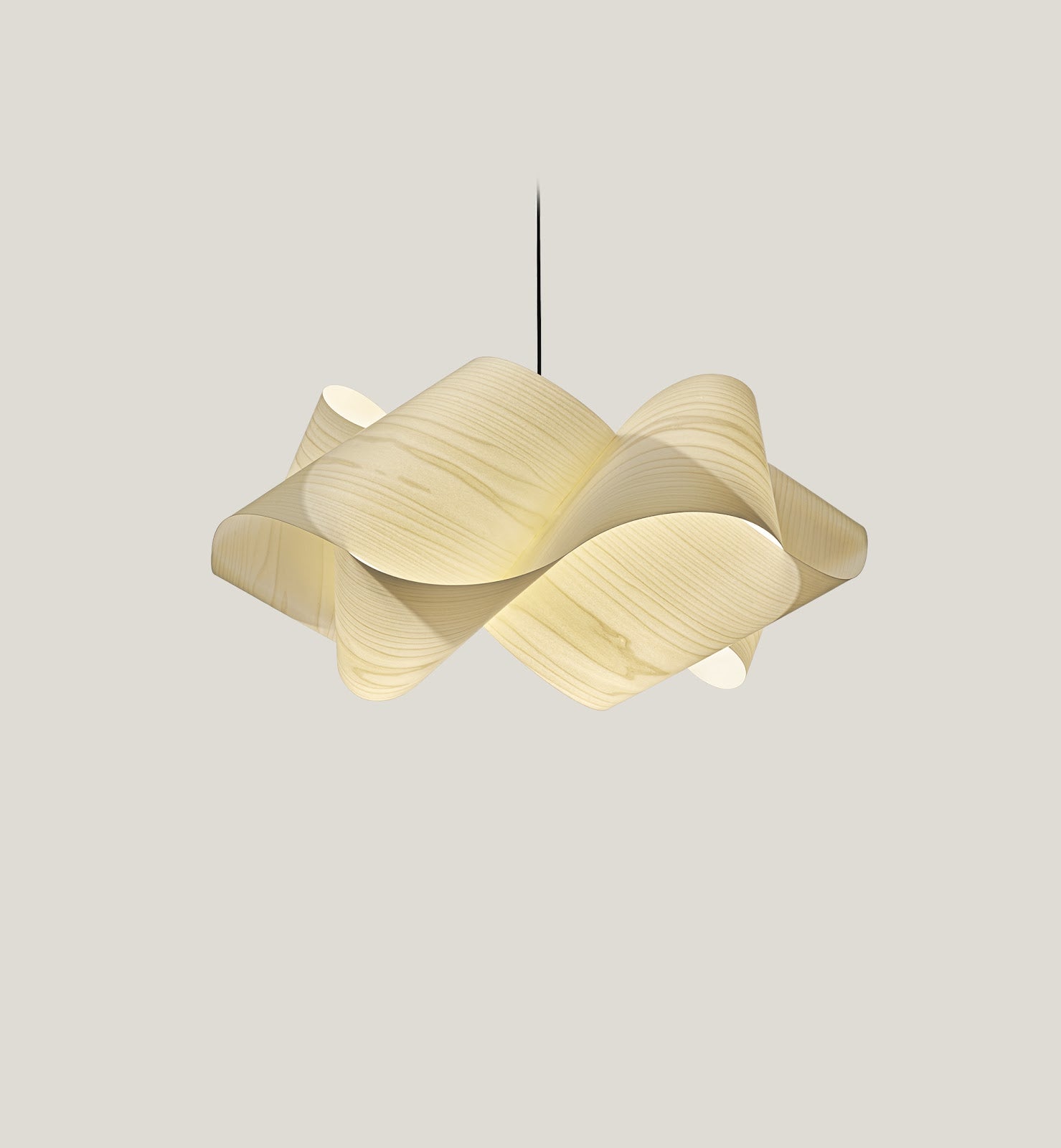 LZF Swirl Pendelleuchte – Furnier Elfenbeinweiß