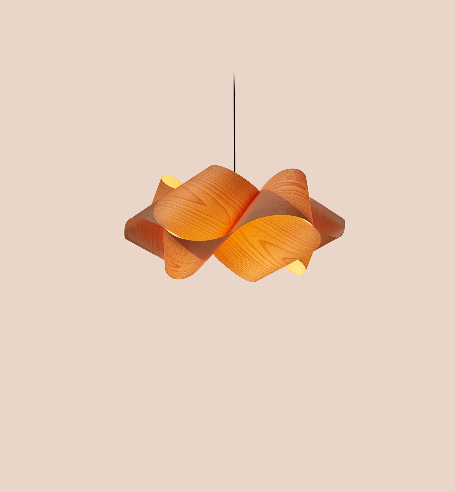 LZF Swirl Pendelleuchte – Furnier Buche natur
