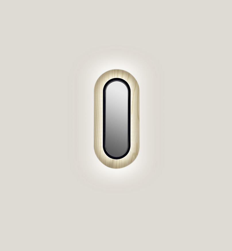 LZF Lens Oval Wandleuchte – Furnier Elfenbeinweiß, Schwarz