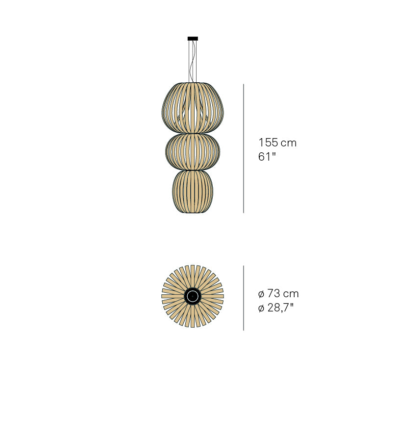 LZF Totem Pendelleuchte – Maßzeichnung