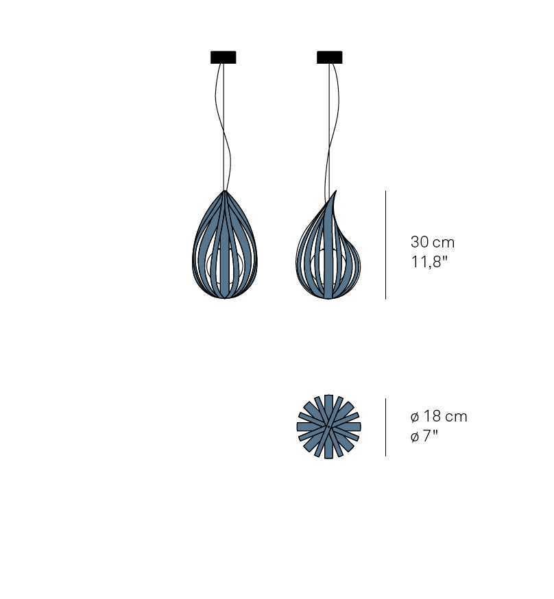 LZF Raindrop Pendelleuchte – Maßzeichnung