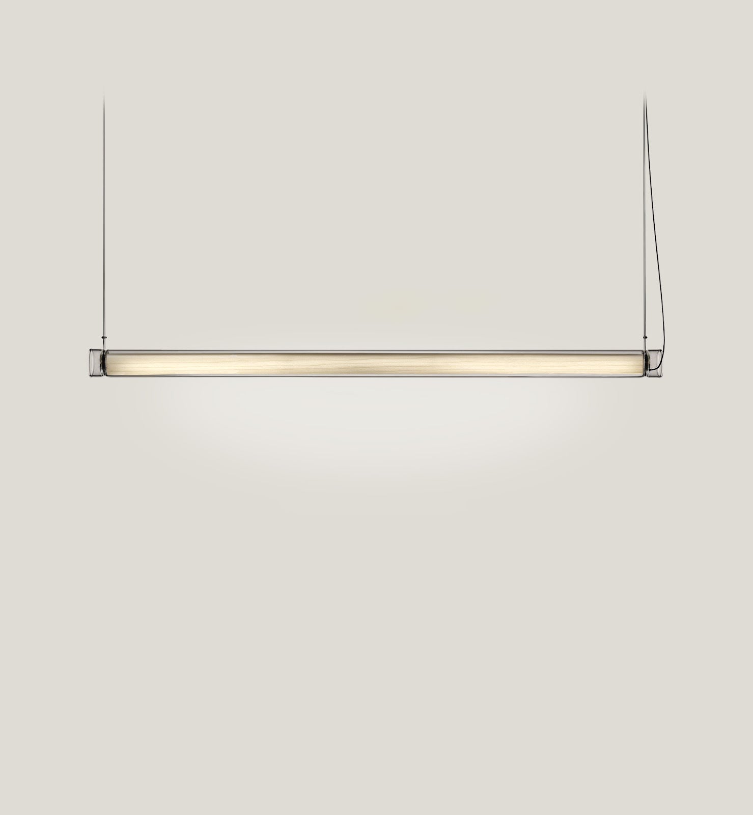 LZF Estela Horizontal Pendelleuchte – Furnier Elfenbeinweiß