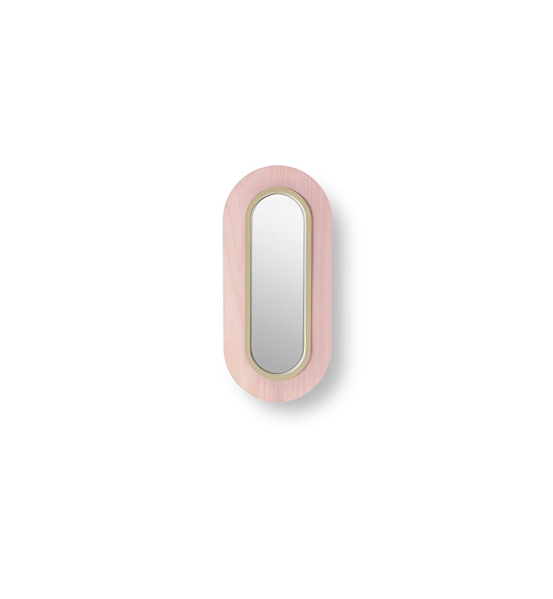 LZF Lens Oval Wandleuchte – Furnier Zartrosa, Elfenbein