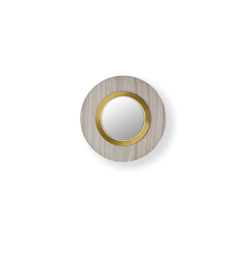 LZF Lens Circular Wandleuchte – Furnier Grau, Gold