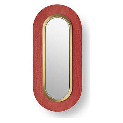 LZF Lens Oval Wandleuchte – Furnier Rot, Gold
