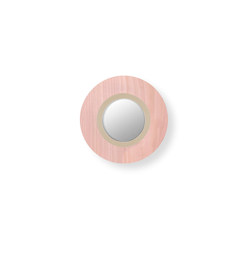 LZF Lens Circular Wandleuchte – Furnier Zartrosa, Elfenbein