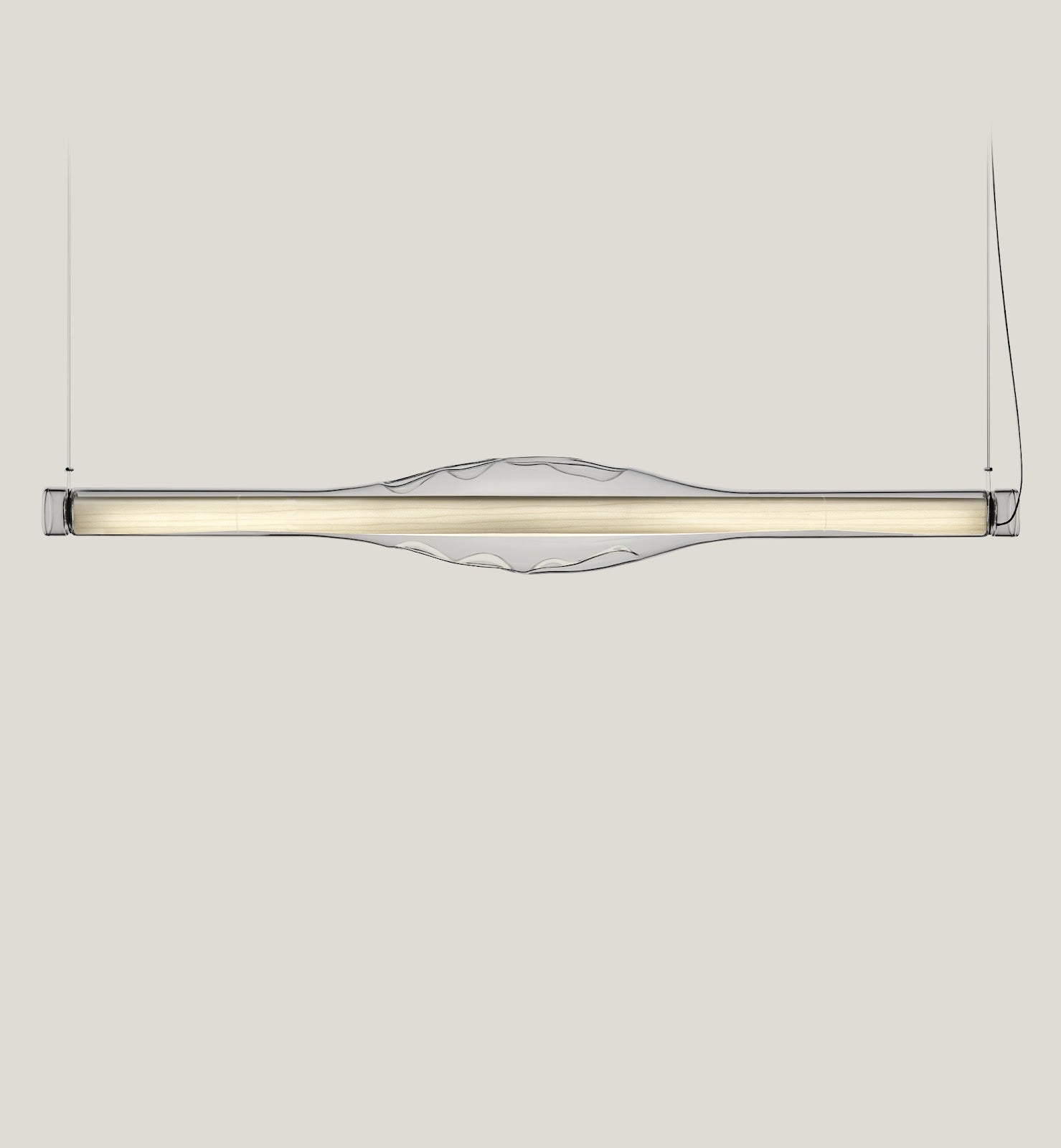LZF Dune Horizontal Pendelleuchte – Furnier Elfenbeinweiß