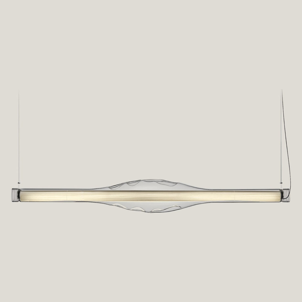 LZF Dune Horizontal Pendelleuchte – Furnier Elfenbeinweiß