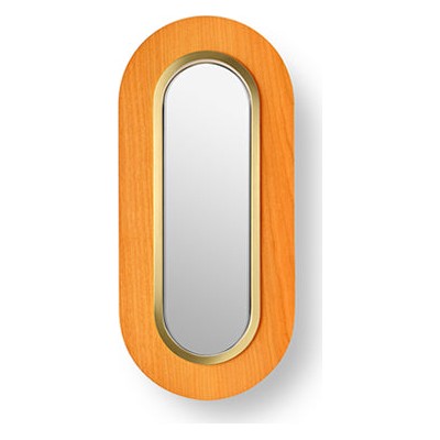 LZF Lens Oval Wandleuchte – Furnier Orange, Gold