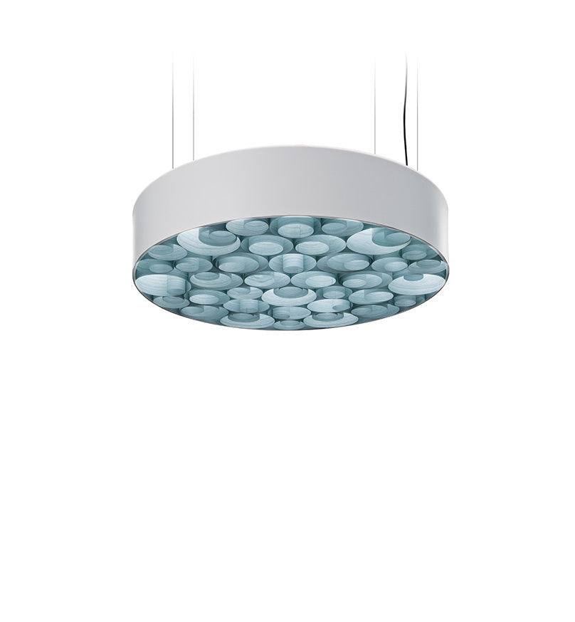 LZF Spiro Pendelleuchte – Furnier Meeresblau