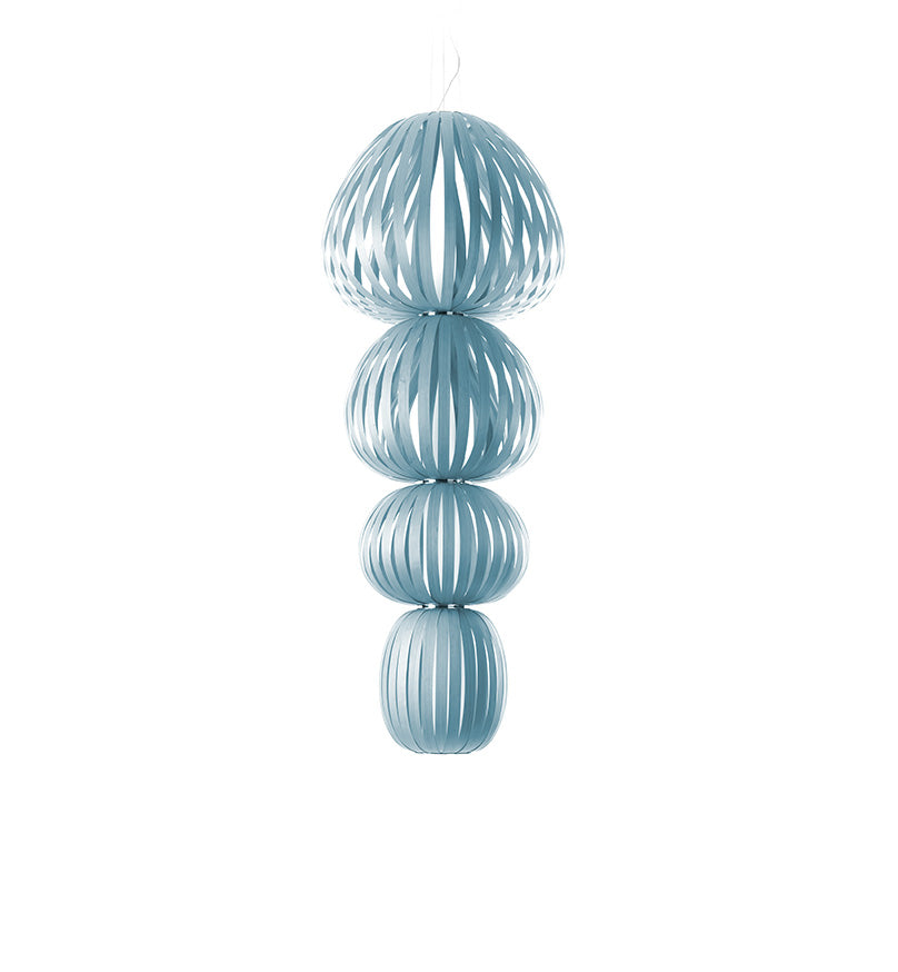 LZF Totem Pendelleuchte – Furnier Meeresblau