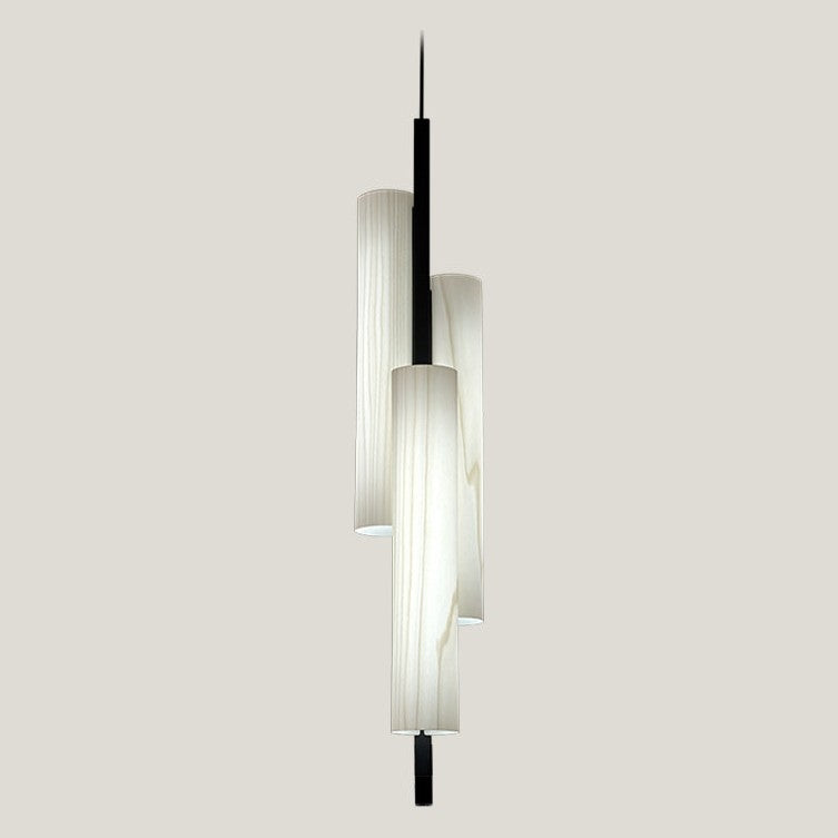 LZF Black Note Triplet Pendelleuchte – Furnier Elfenbeinweiß, Schwarz