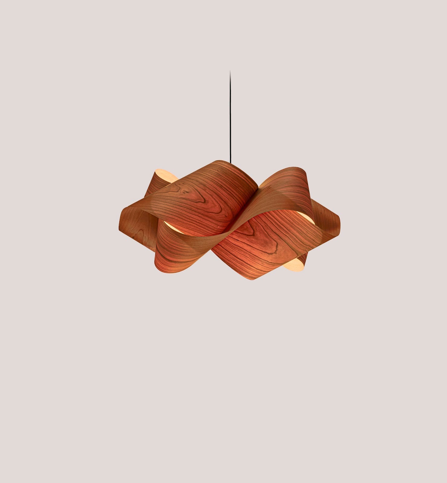 LZF Swirl Pendelleuchte – Furnier Kirsche natur