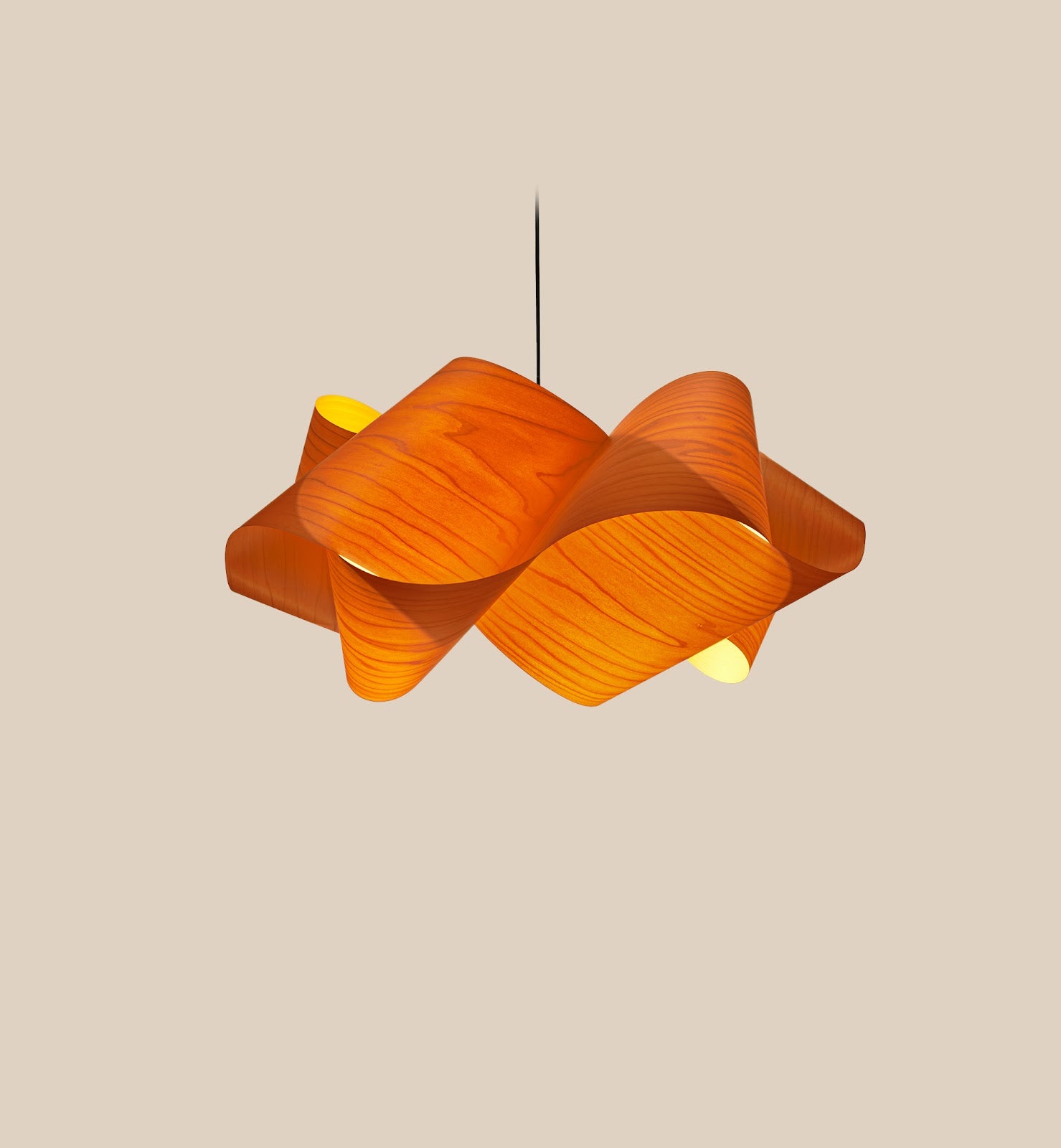 LZF Swirl Pendelleuchte – Furnier Orange