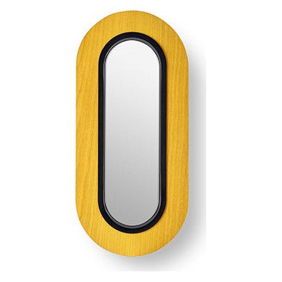 LZF Lens Oval Wandleuchte – Furnier Gelb, Schwarz