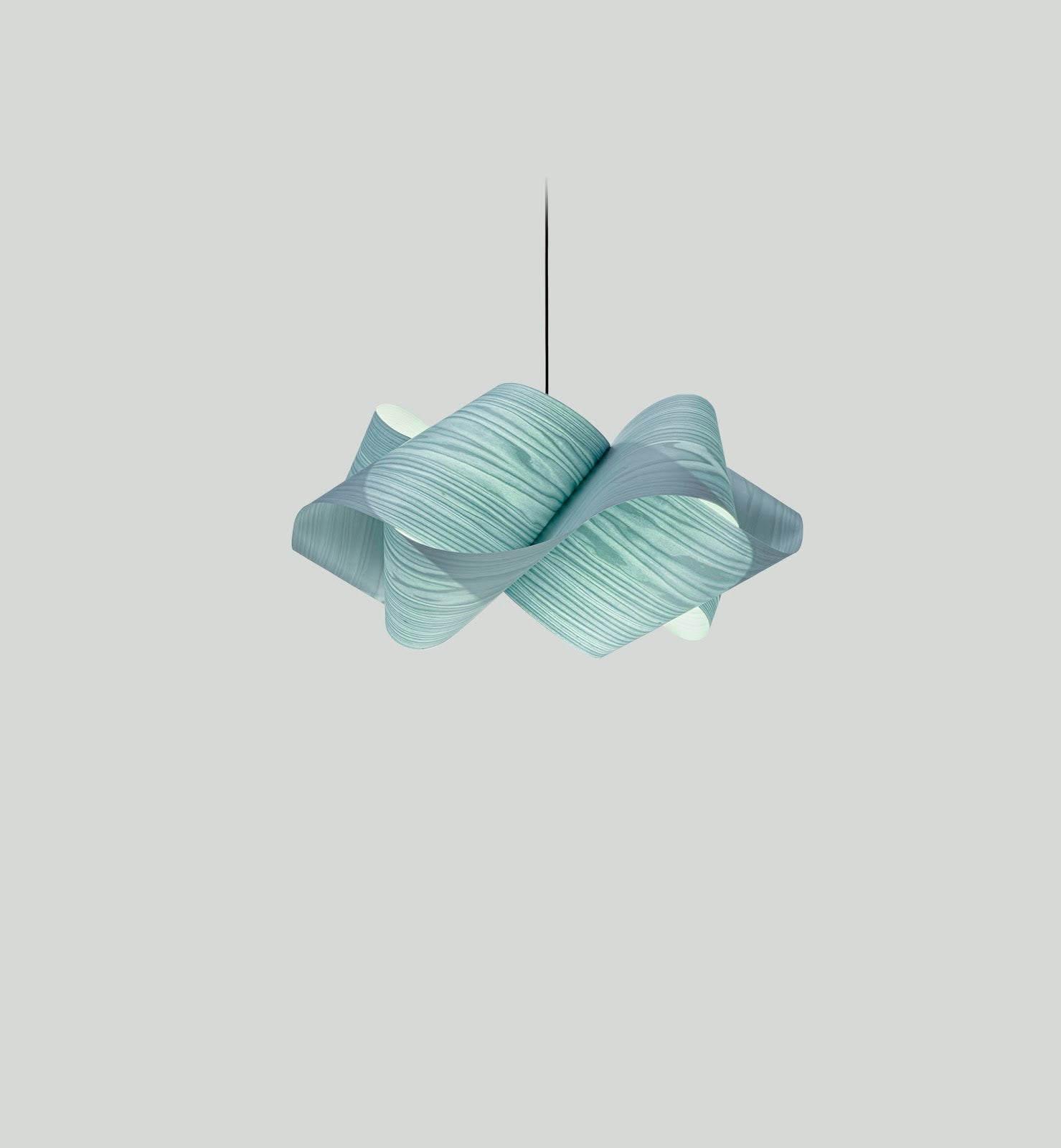 LZF Swirl Pendelleuchte – Furnier Meeresblau
