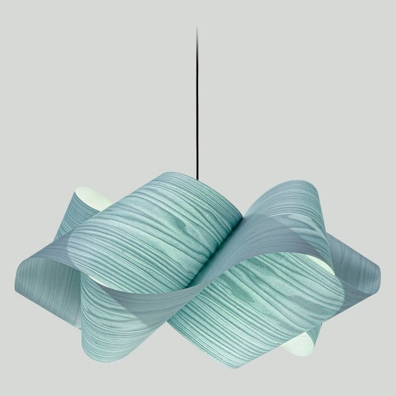 LZF Swirl Pendelleuchte – Furnier Meeresblau