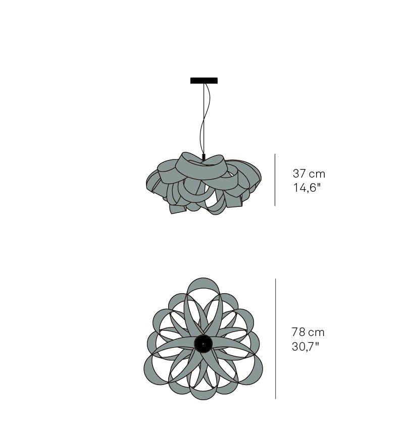 LZF Agatha Small Pendelleuchte – Maßzeichnung
